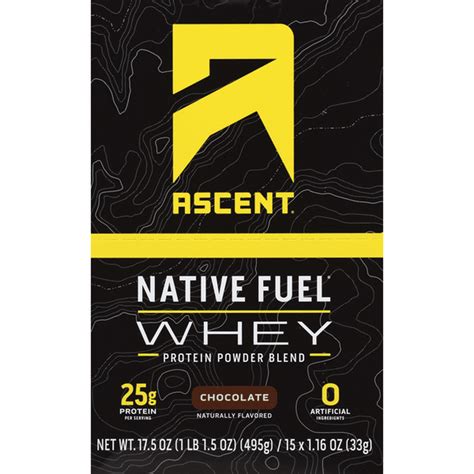 Ascent Protein Powder Blend, Whey, Chocolate (15 each) - Instacart