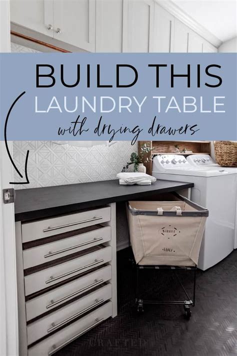 The Best DIY Laundry Room Folding Station with Drying Racks | Laundry room diy, Laundry room ...