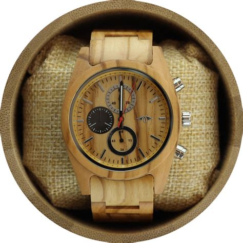 Engraved Maple Wood Men's Watch with Maple Wood Watch (W055