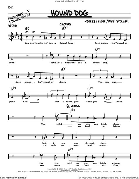 Hound Dog sheet music (real book - melody and chords) (real book)