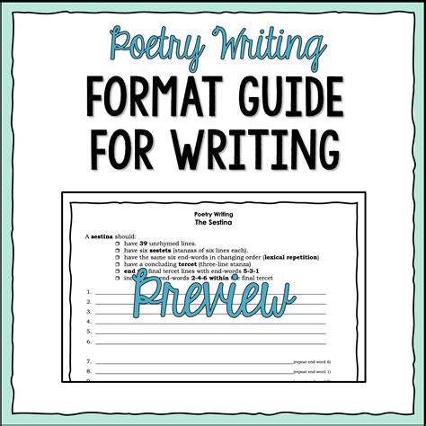 Sestina - Poetry Writing - Poem Writing Form to Guide Process | Made By Teachers