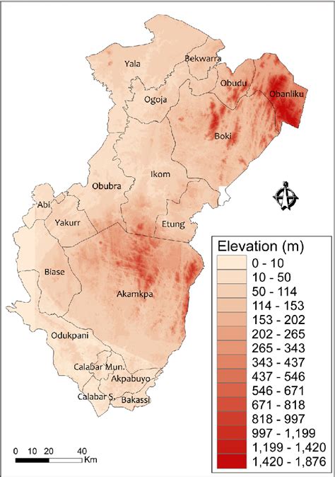 Elevation of Cross River State. | Download Scientific Diagram