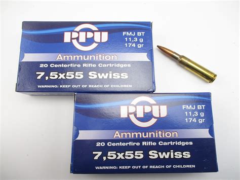 PPU 7.5X55 SWISS AMMO