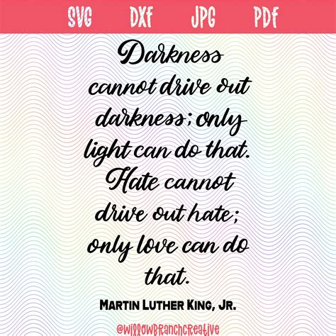 Darkness cannot drive out darkness MLK Jr handlettered quote | Etsy