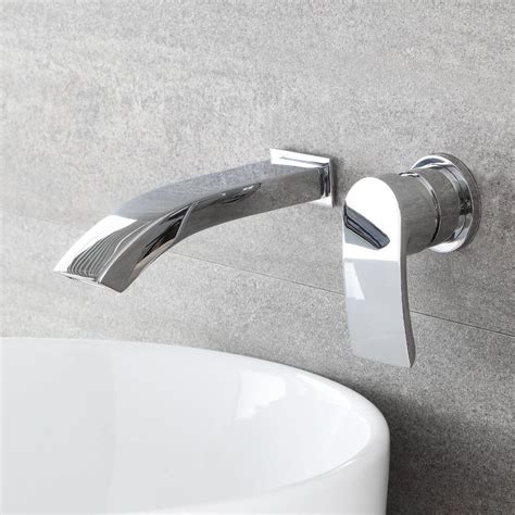 Milano Razor - Modern Wall Mounted Basin Mixer Tap - Chrome