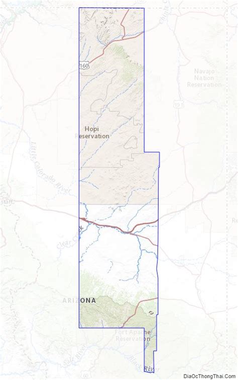 Map of Navajo County, Arizona - Thong Thai Real