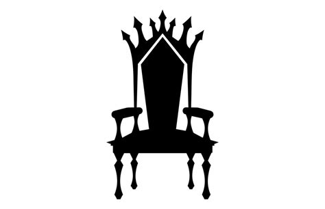 King Throne Silhouette, Royal Throne Chair Vector, Armchair with crown ...