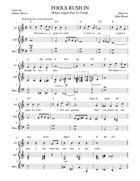 Fools Rush In Sheet music for Accordion (Piano Trio) | Musescore.com