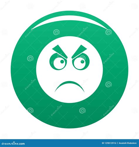 Angry Smile Icon Vector Green Stock Vector - Illustration of cartoon, isolated: 129813916