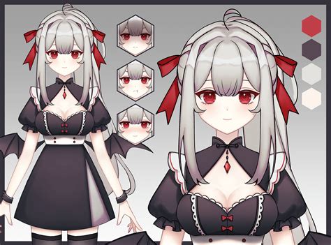 Premade Vtuber Model Cute Anime Girl / 2 Expressions / for Vtubing Virtual Streaming / Half Body ...