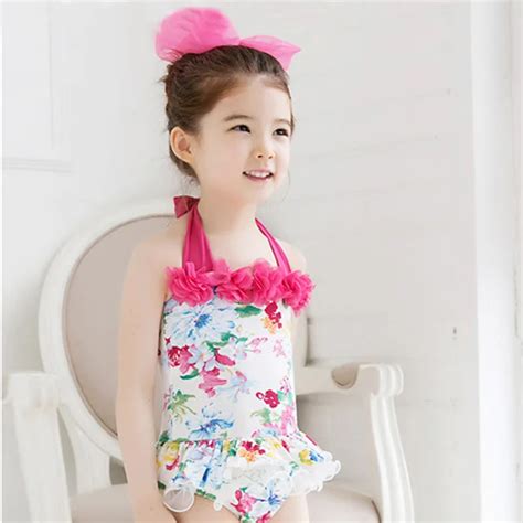 Girls Swimwear Dress Children Swimwear Baby Girls Floral Printed ...