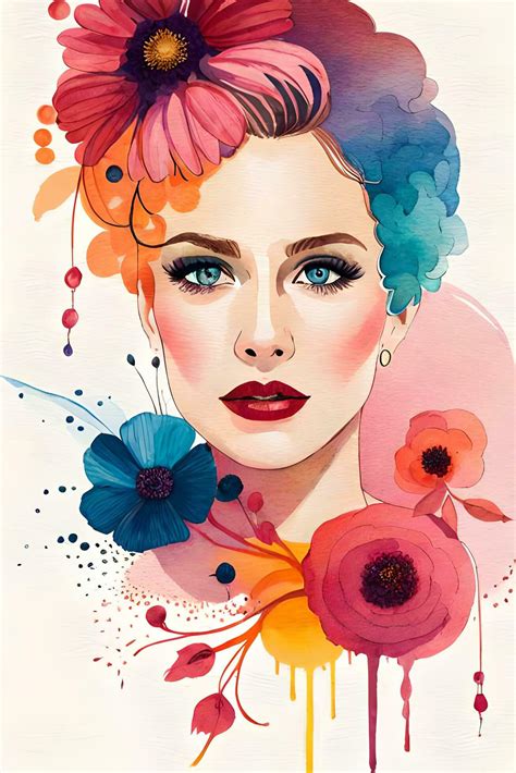 Watercolor Hand Drawn Floral Wedding Invitation Card Template Design AI Generative 28885829 ...