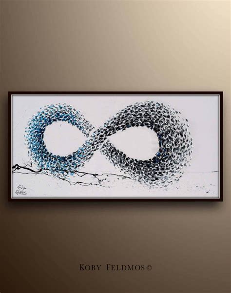 Painting 55" Infinity Symbol , Cool blue tones mixed with grays and black, beautiful relaxing ...