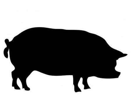 Simple fat full-black pig silhouette tattoo design - Tattooimages.biz