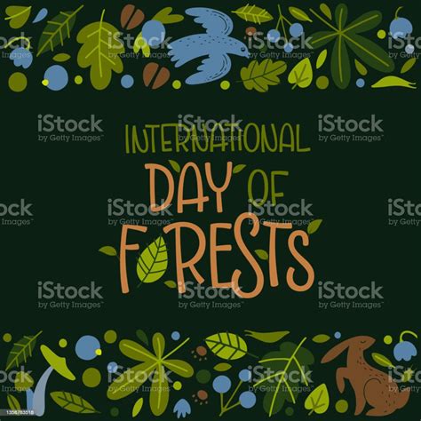 Poster With International Forests Day Stock Illustration - Download Image Now - Animal, Art ...