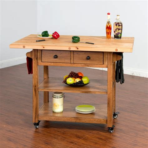 Sunny Designs Sedona Butcher Block Table with Drop Leaf - Walmart.com - Walmart.com