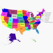 USA States and Capitals Map with names label 3D Model $19 - .fbx .max .3ds .prj - Free3D