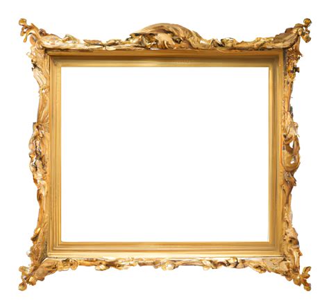 Blank antique gold picture frame. 21888226 PNG