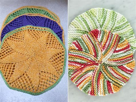 Circular Knitted Dishcloths Free Patterns