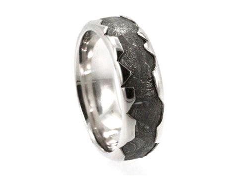 Cool Meteorite Platinum Ring Platinum Wedding by jewelrybyjohan