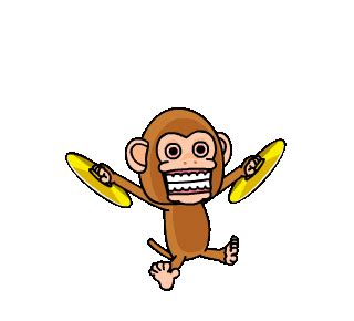 LINE 个人原创贴图 - Cymbal monkey/Animated 10 Example with GIF Animation