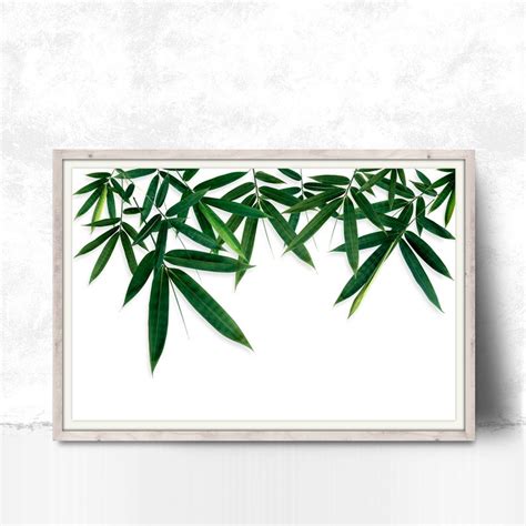 Bamboo leaf print digital download wall art print bamboo | Etsy