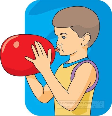 Science Clipart-blowing a balloon air