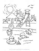 Pool Party Coloring Pages Sketch Page sketch template