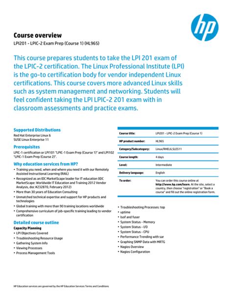 LPIC-2 Exam Prep - Hewlett Packard