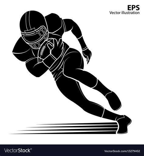 American football player silhouette Royalty Free Vector