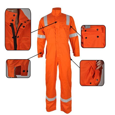 flame resistant clothing NFPA2112 certified coveralls with reflective tape cotton flame ...