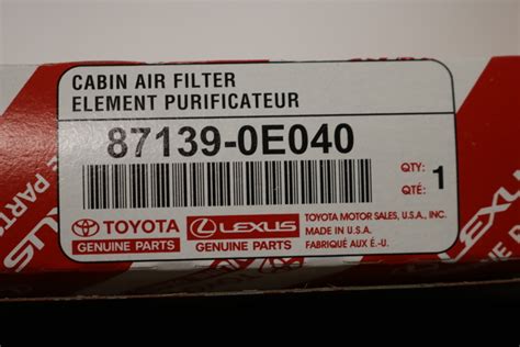 87139-0E040 - Filter 2016-2024 Lexus | Lexus of Stevens Creek Parts