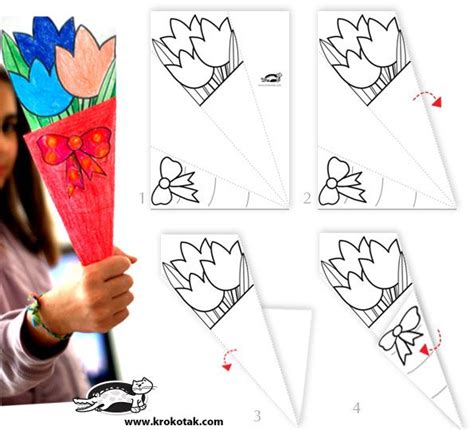 Paper BOUQUET for Mother’s Day | Desenhos dias das maes, Artesanato da ...