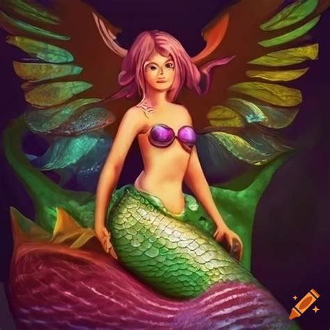 Colorful mermaid illustration