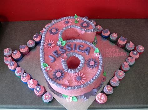 Number 6 cake with mini cupcakes | melanie | Flickr