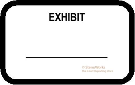 EXHIBIT Labels Stickers White Free Shipping - StenoWorks The Court Reporting Store