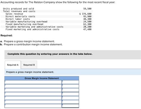 Solved Required: a. Prepare a gross margin income statement. | Chegg.com