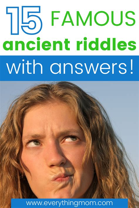 15 Famous Ancient Riddles With Solutions | EverythingMom | Riddles, Riddles with answers, Famous