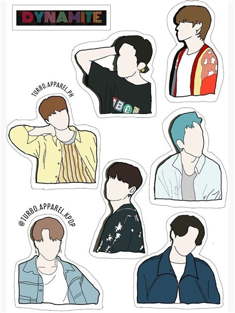 Dynamite BTS sticker Sticker by turboapparel | Bts drawings, Cute ...