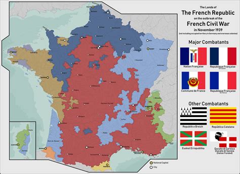 Outbreak of the French Civil War c.1939 : imaginarymaps