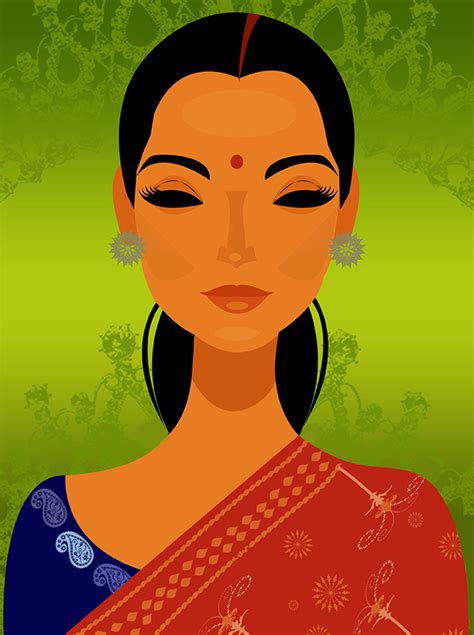 Indian Lady Illustration-illustration Showflipper