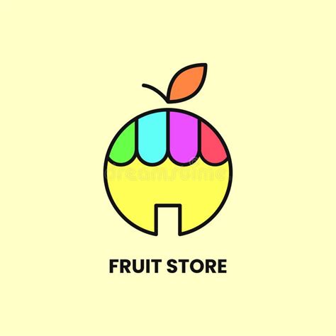 Fruit Store Logo Concept. Flat, Outline, Simple and Unique Logotype Stock Vector - Illustration ...