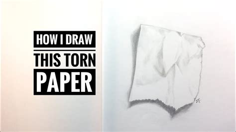 How I draw this torn paper | Pencil drawing for beginners | step by step with written ...