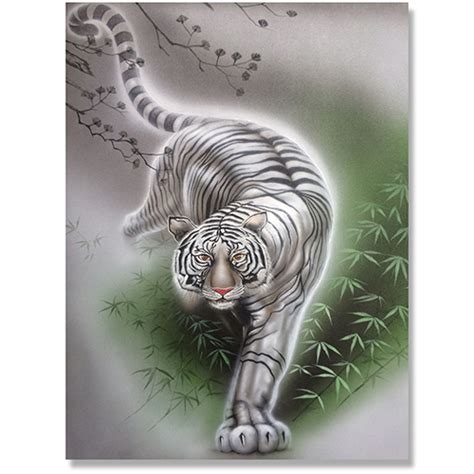 Painting White Tiger Original Painting Art & Collectibles Acrylic etna ...