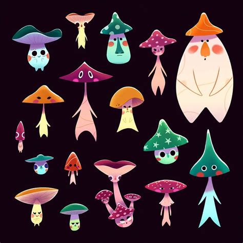 Mushroom Character Drawing - Drawing.rjuuc.edu.np