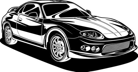 Black and white car vector illustration for conceptual design 7478433 ...