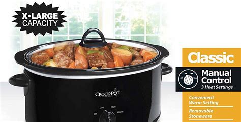 This massive 8-quart Crock-Pot Oval Slow Cooker in black is only $28 ...