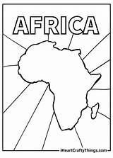 Printable Blank Africa Map With Countries Sketch Coloring Page sketch template