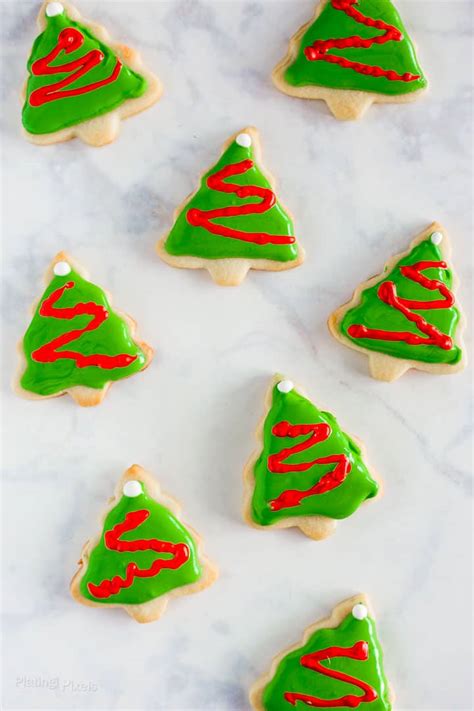 Decorated Christmas Tree Cookies with Royal Icing - Plating Pixels