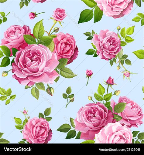 Seamless pattern with rose flowers Royalty Free Vector Image